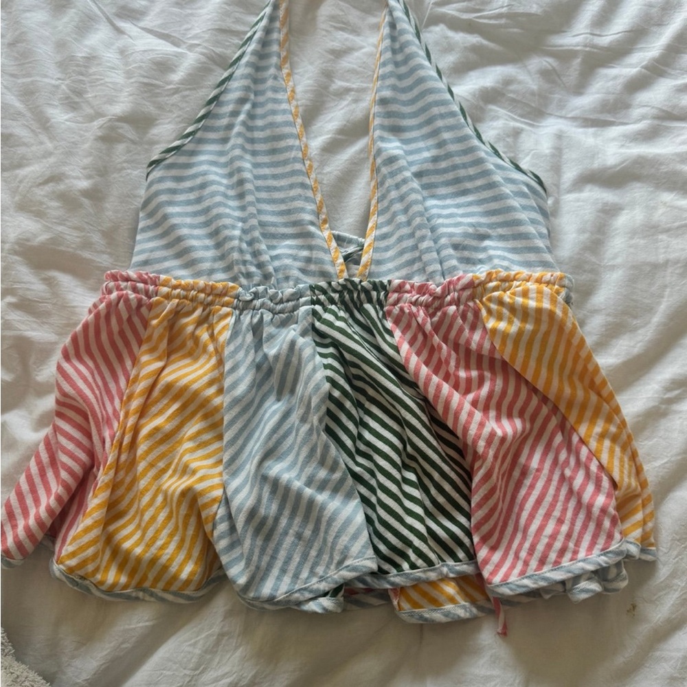 Striped Multicolor Halter Top
